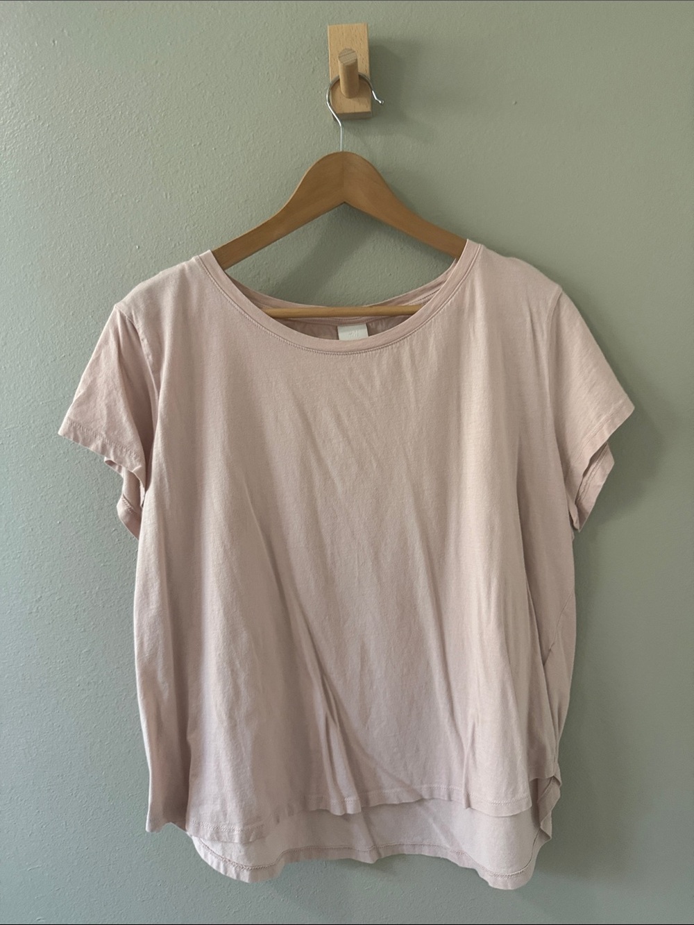 H&M Women's Short Sleeve Tee in Pale Pink